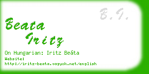 beata iritz business card