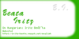 beata iritz business card